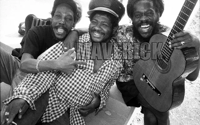 Previously unpublished photo of Garth Dennis (Wailing Souls, Black Uhuru), Earl 'Bagga' Walker, Dennis Brown
